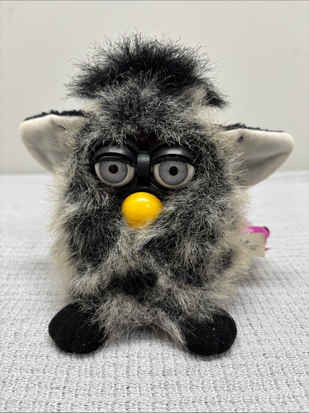 Vintage 1999 Furby Mink Grey Black Tiger Electronics Blue Eyes, Working